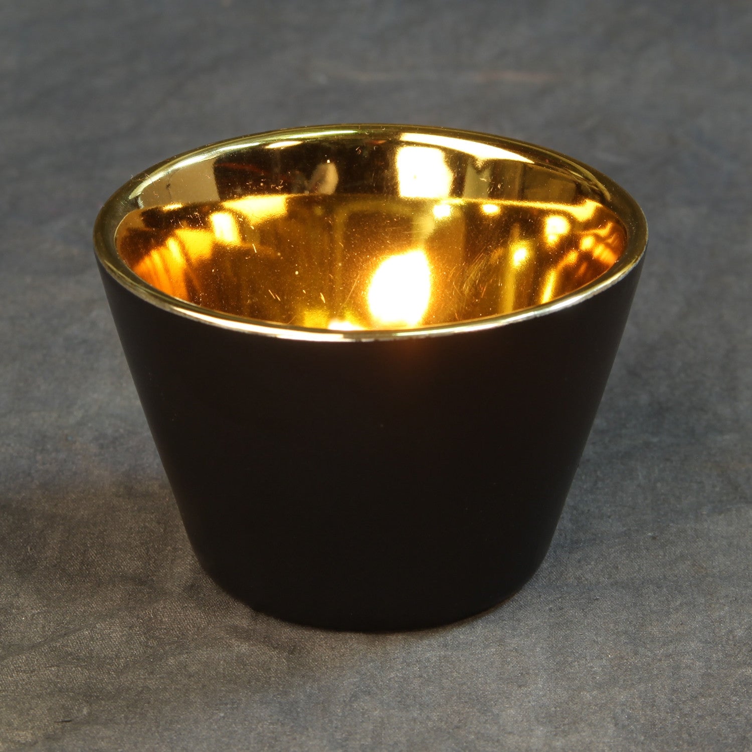 Gilt Ceramic Votive Cup Black