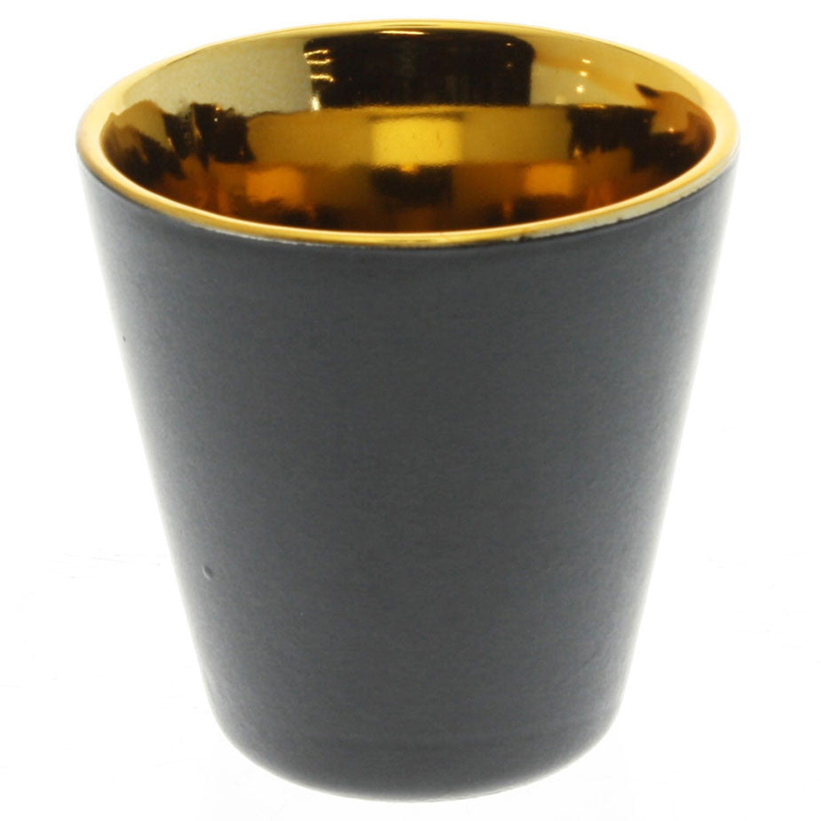 Gilt Ceramic Votive Cup Black