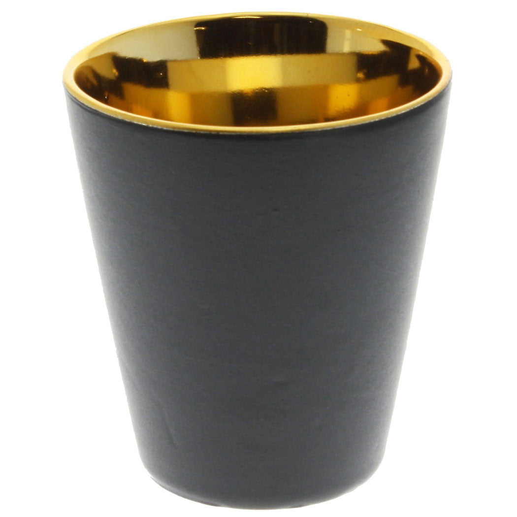 Gilt Ceramic Votive Cup Black