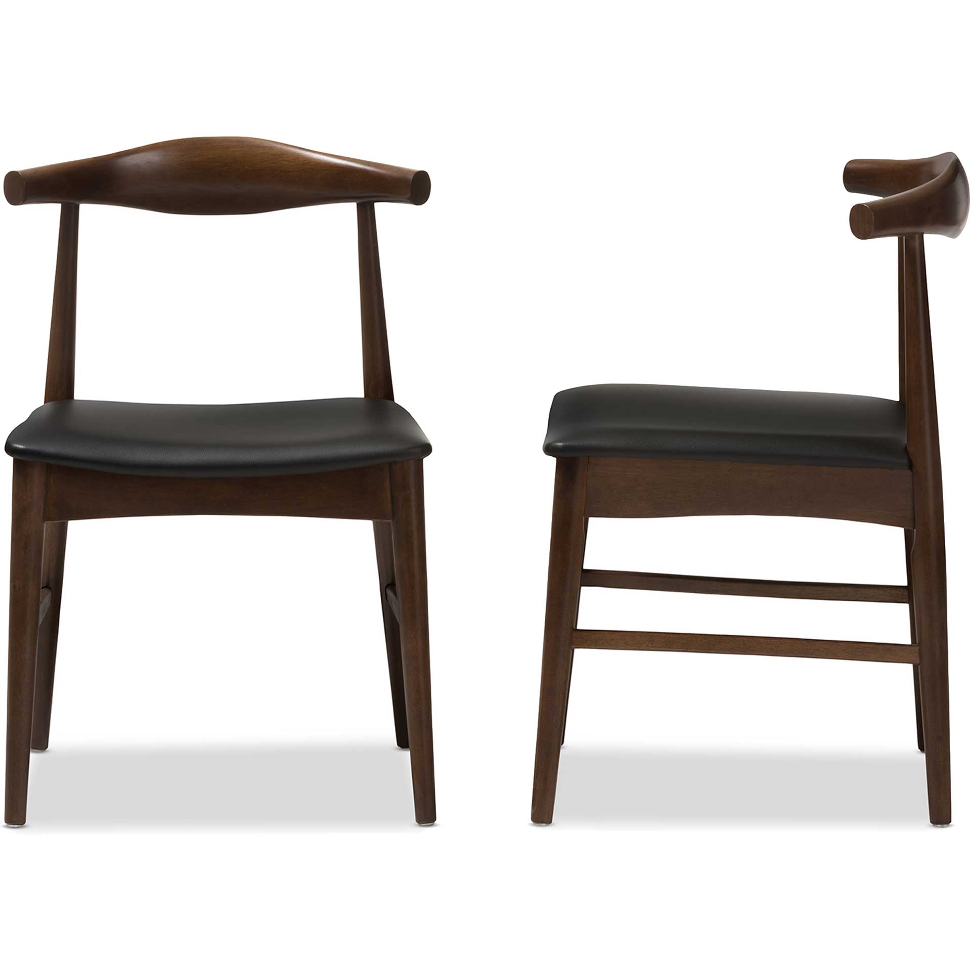 Wiley Dining Chair Black/Walnut (Set of 2)