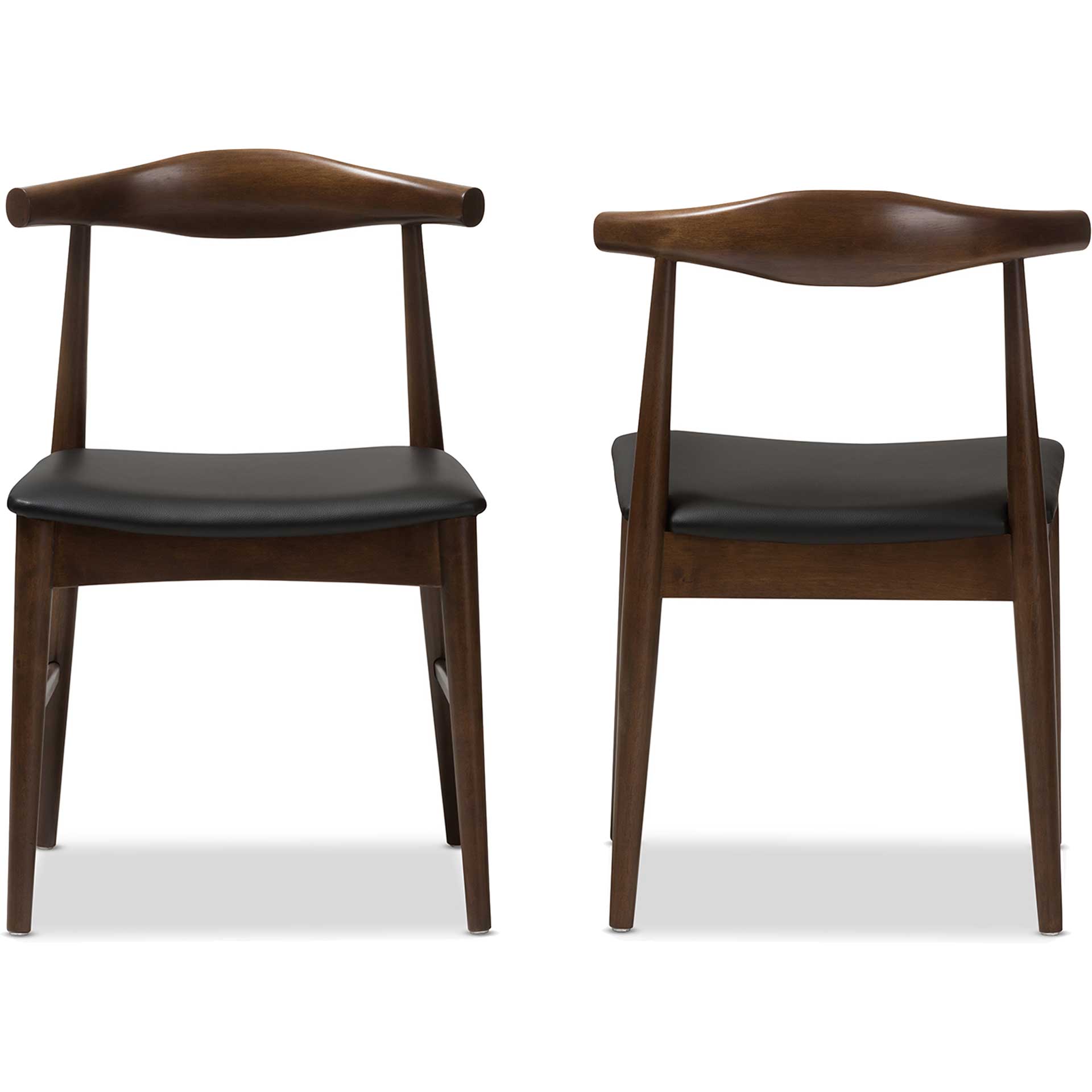 Wiley Dining Chair Black/Walnut (Set of 2)