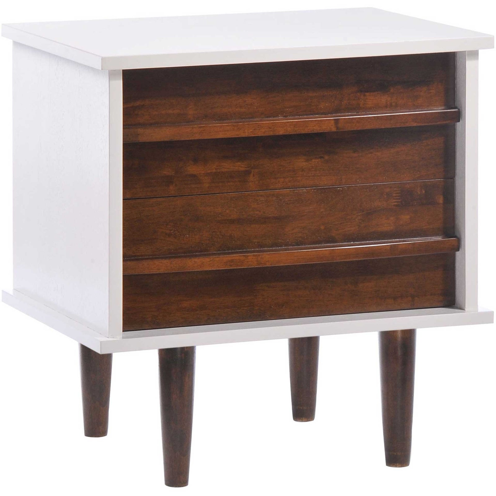 Seaton Night Stand Walnut & White