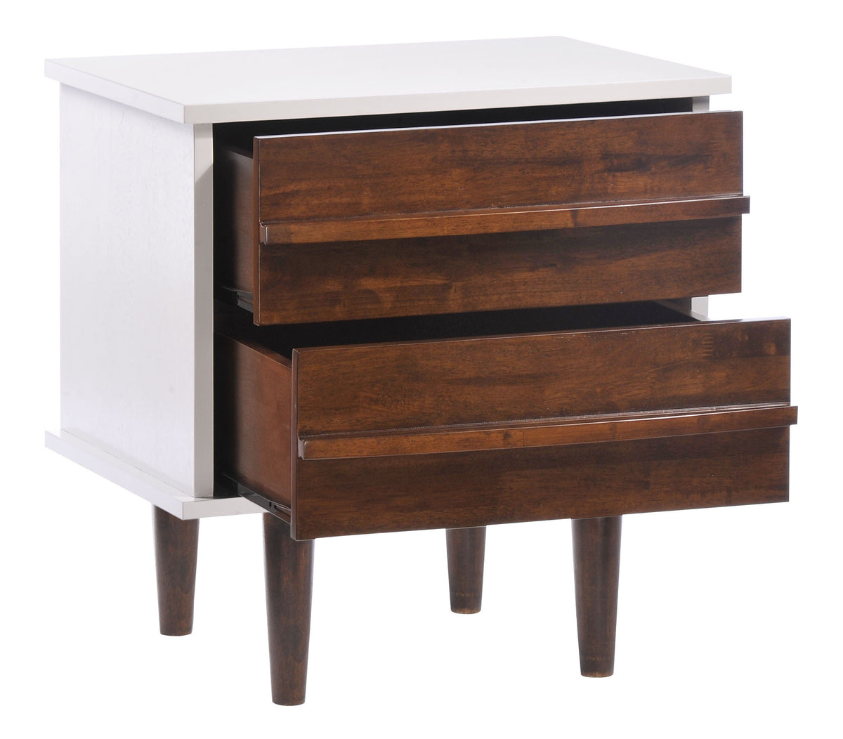 Seaton Night Stand Walnut & White