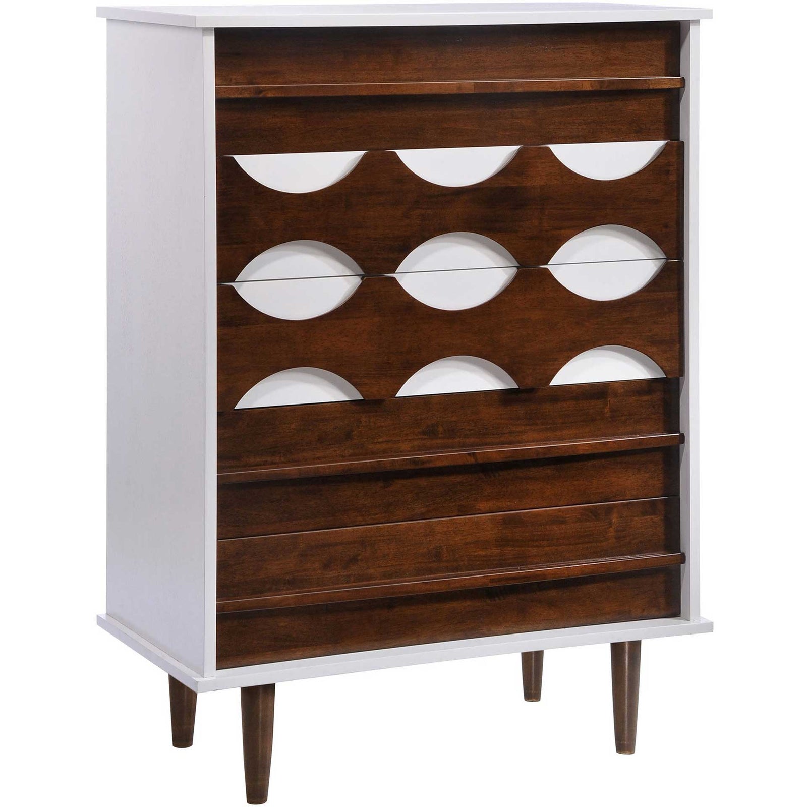 Seaton High Chest Walnut & White