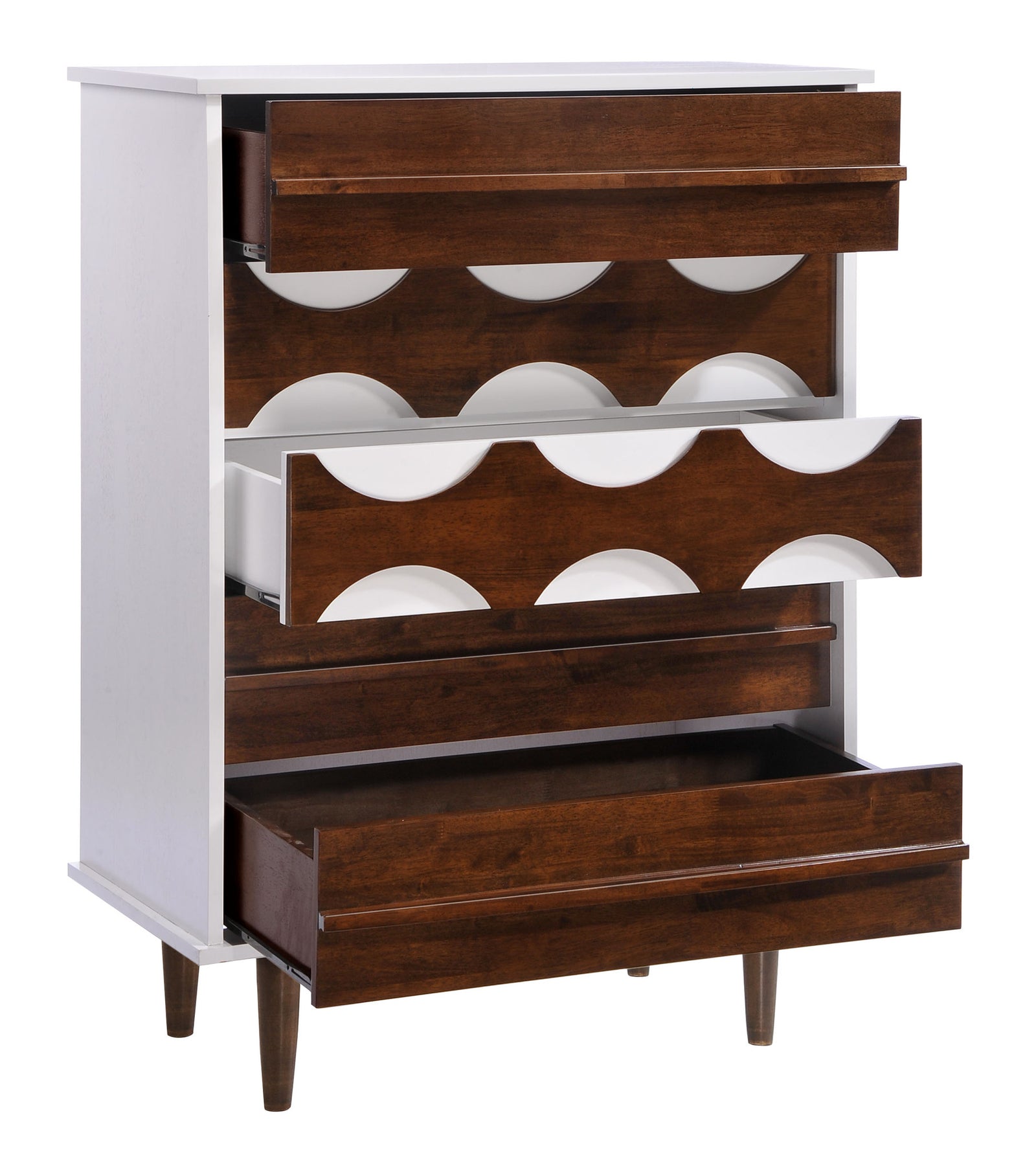Seaton High Chest Walnut & White