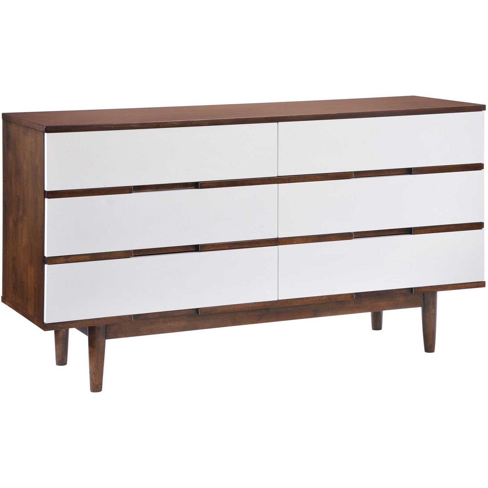 Lan Double Dresser Walnut & White