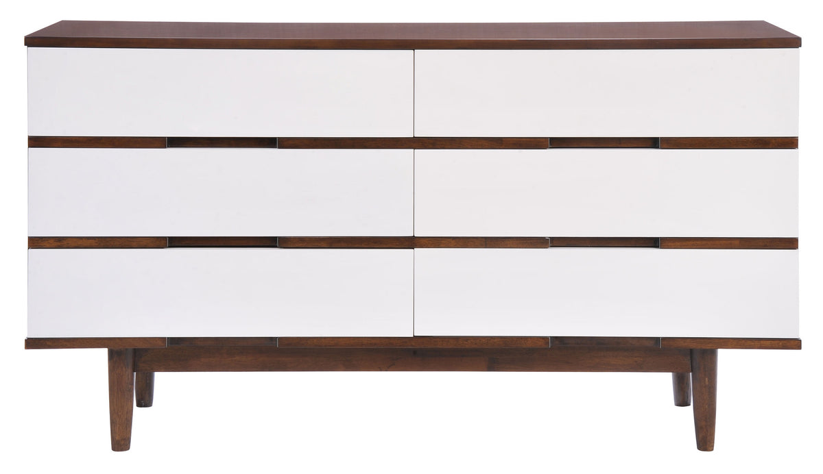 Lan Double Dresser Walnut & White