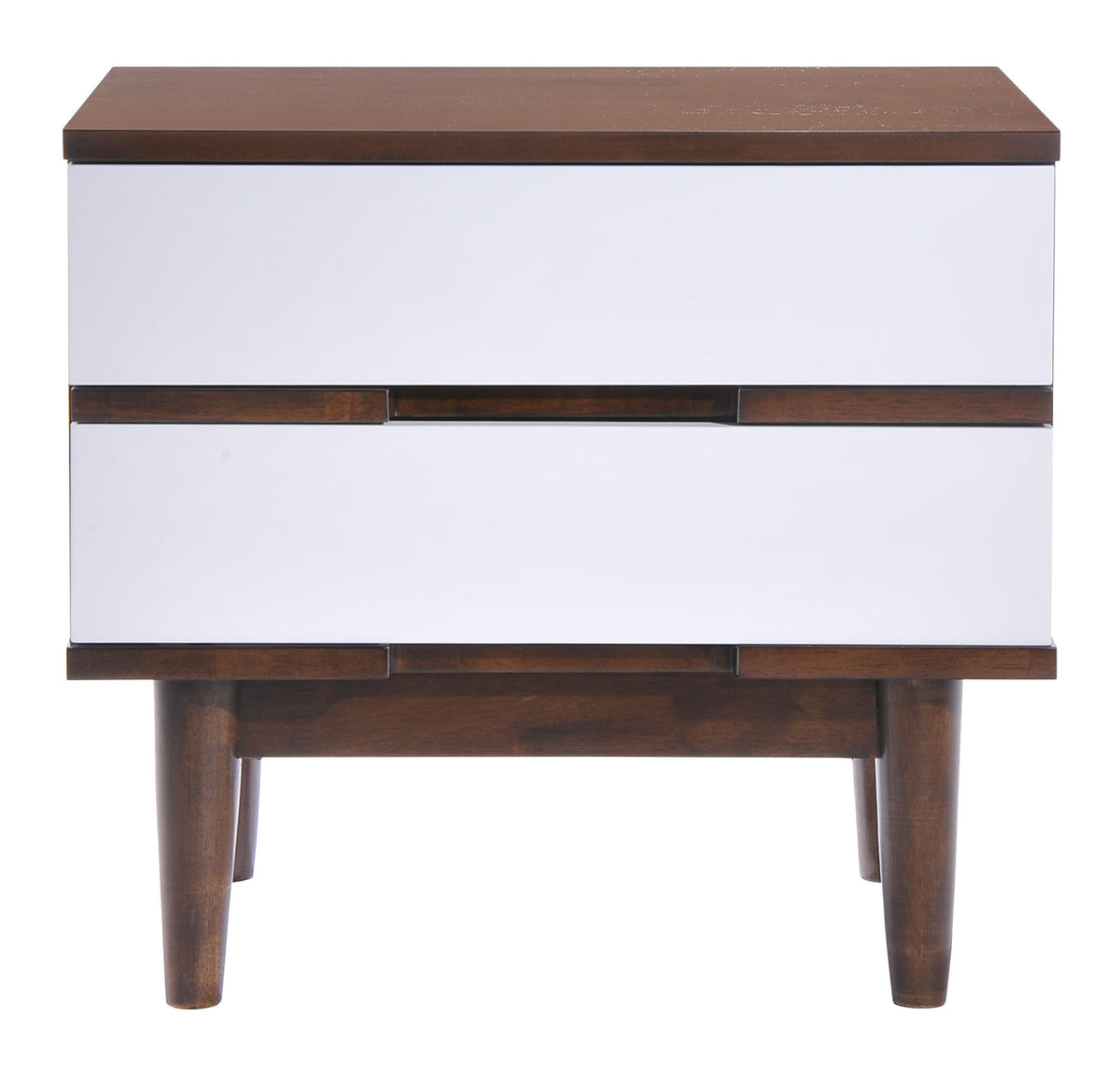 Lan Night Stand Walnut & White