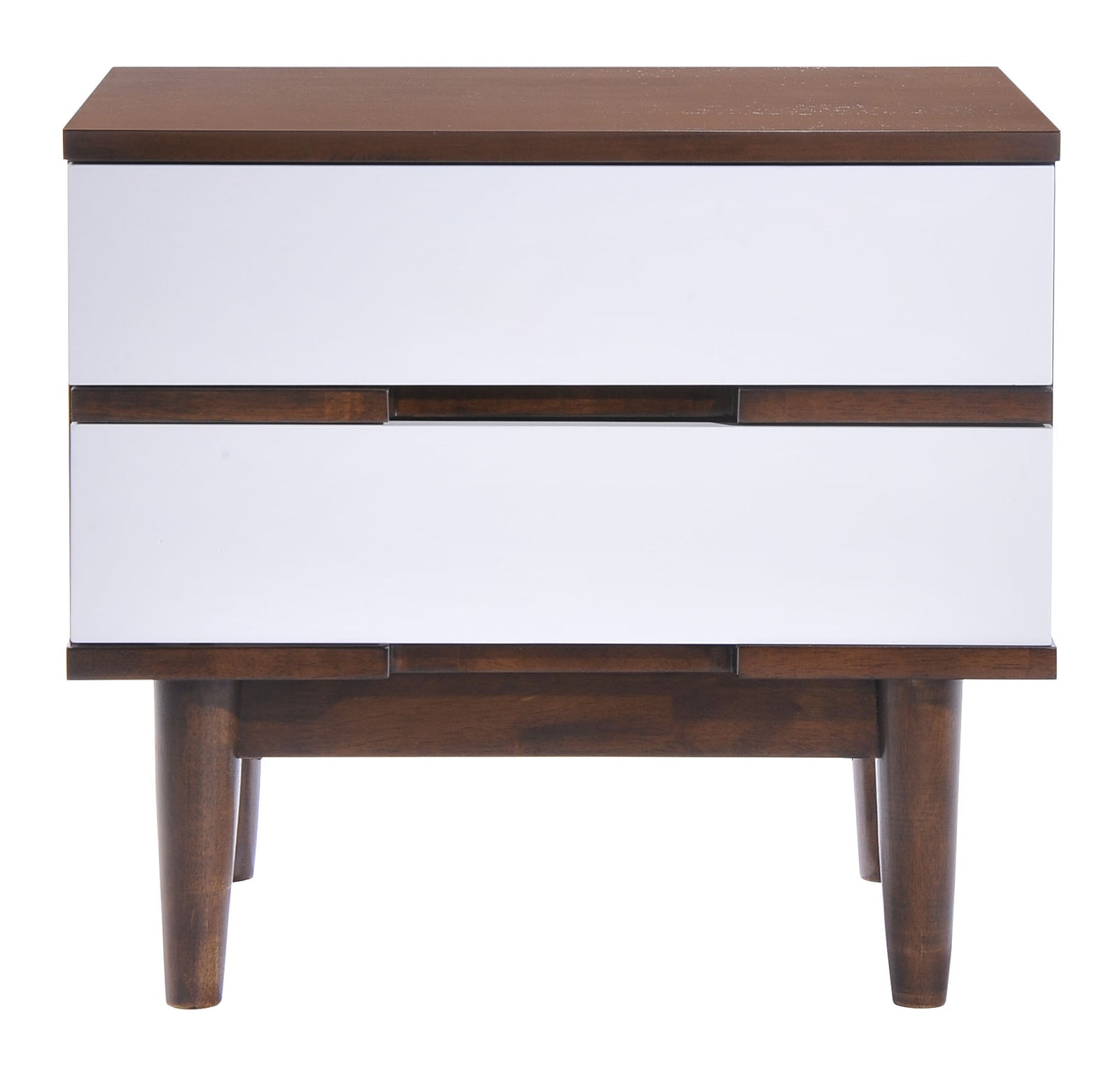 Lan Night Stand Walnut & White