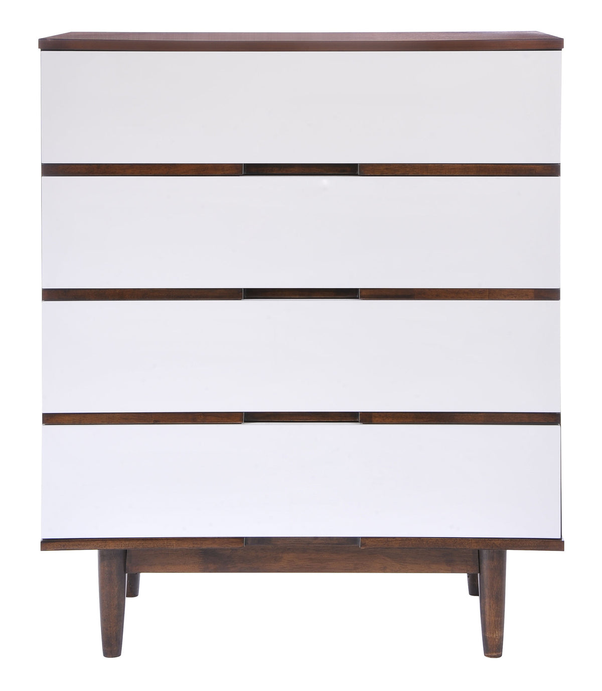 Lan High Chest Walnut & White