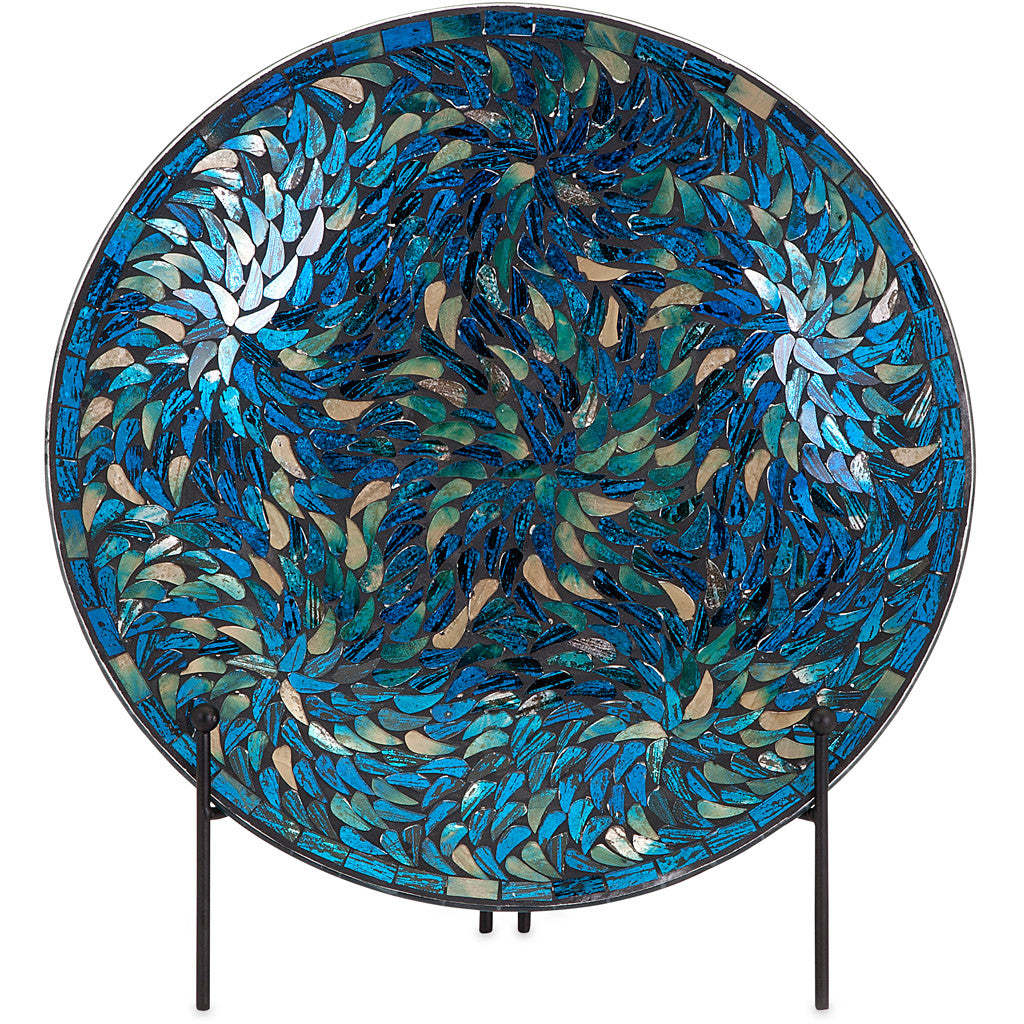 Peacock Mosaic Charger and Stand