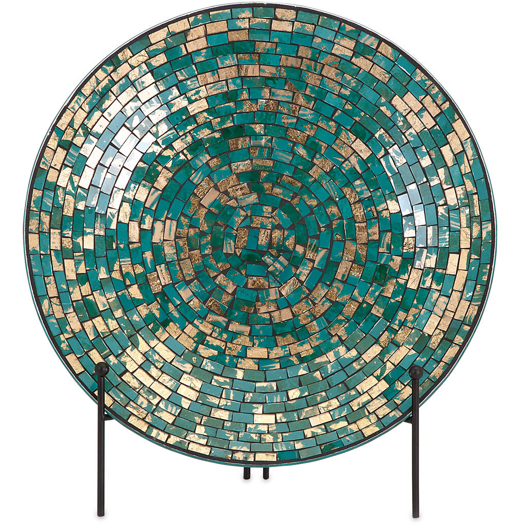 Glacier Mosaic Charger and Stand