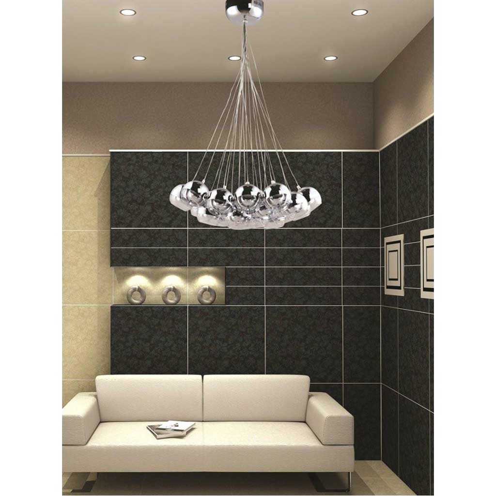 Cusp Hanging Chandelier Silver