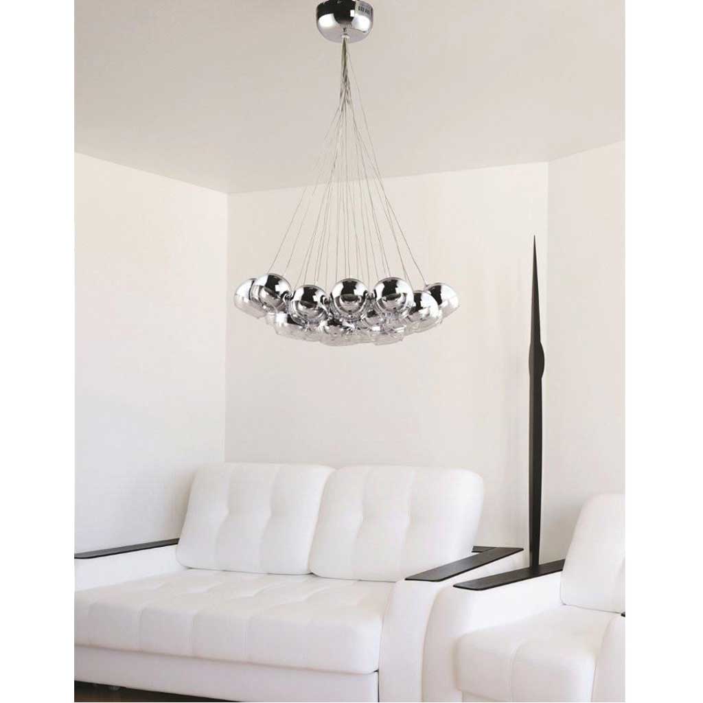 Cusp Hanging Chandelier Silver