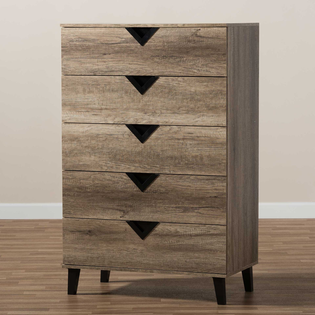 Waverly 5-Drawer Chest Light Brown