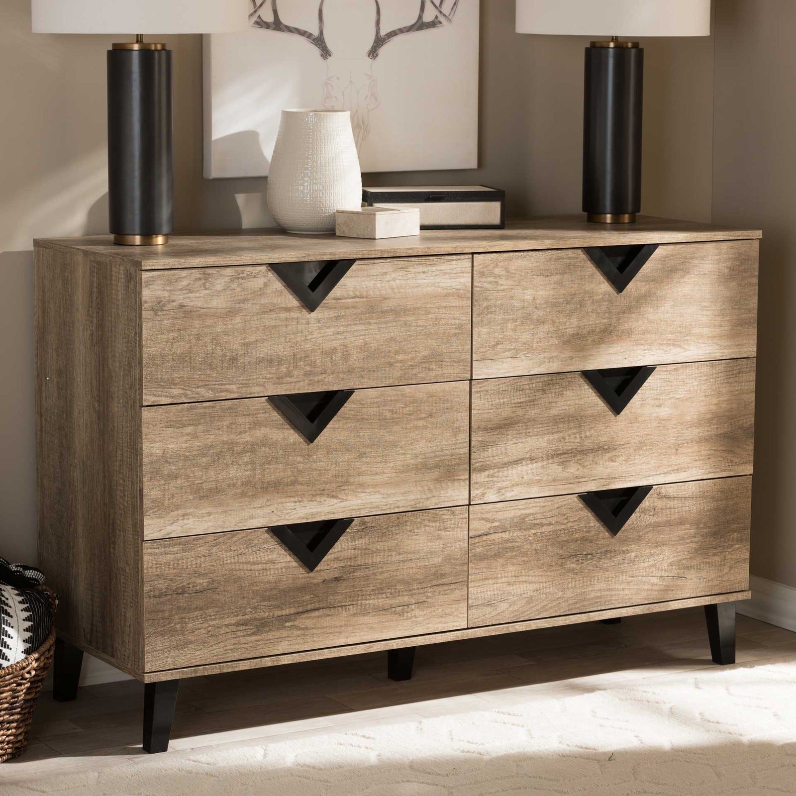 Waverly 6-Drawer Chest Light Brown
