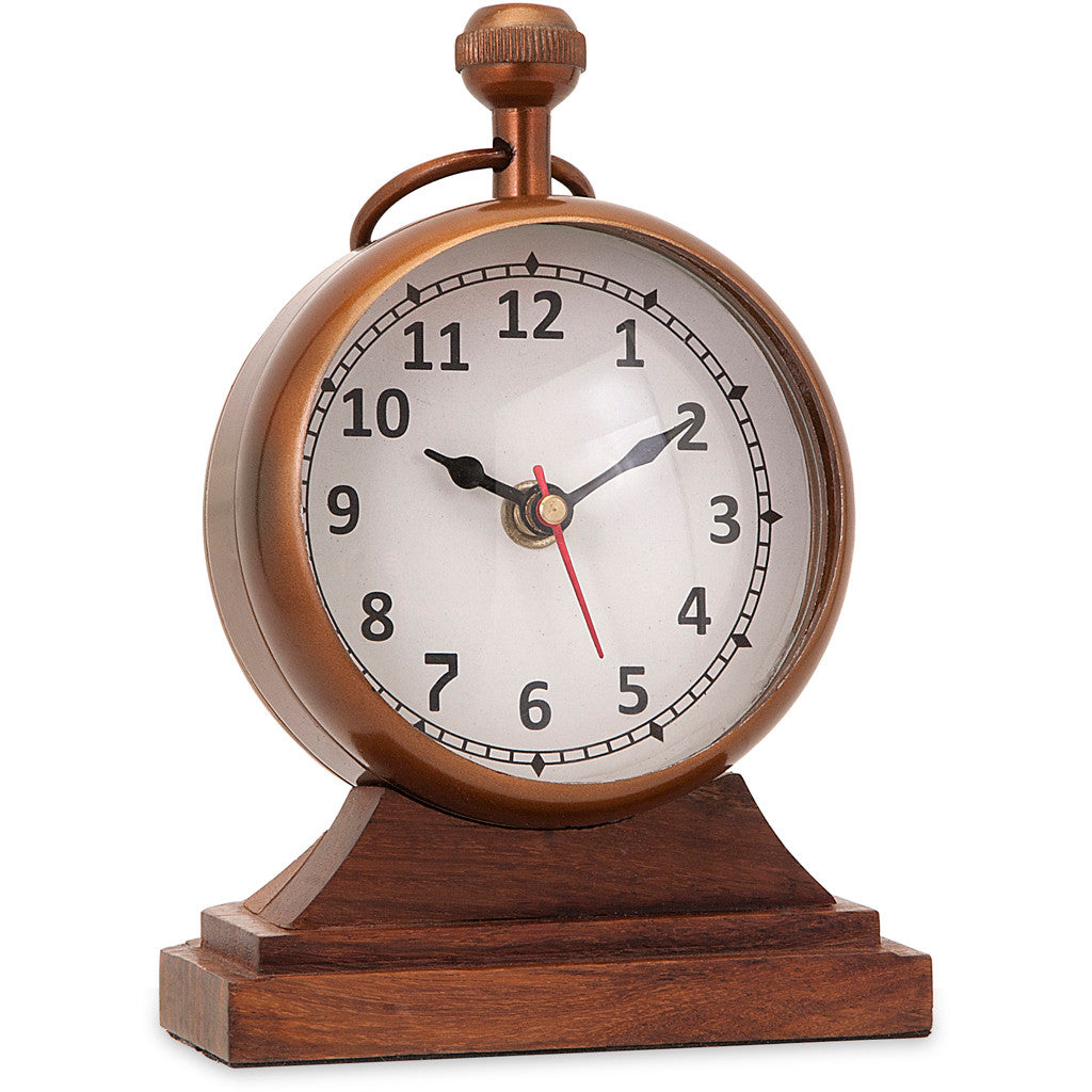 Bains Kushnick Clock with Wood Base