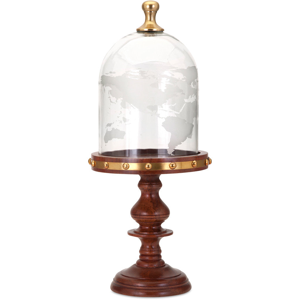 Globe Cloche with Wood Base