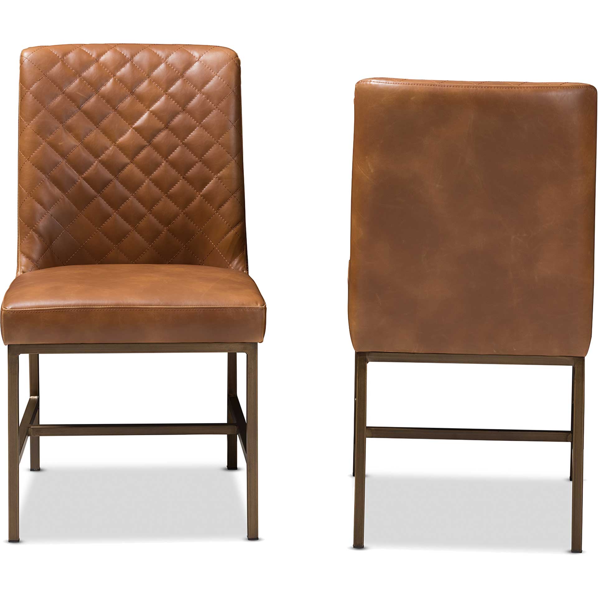 Mabelle Faux Leather Dining Chair Brown (Set of 2)