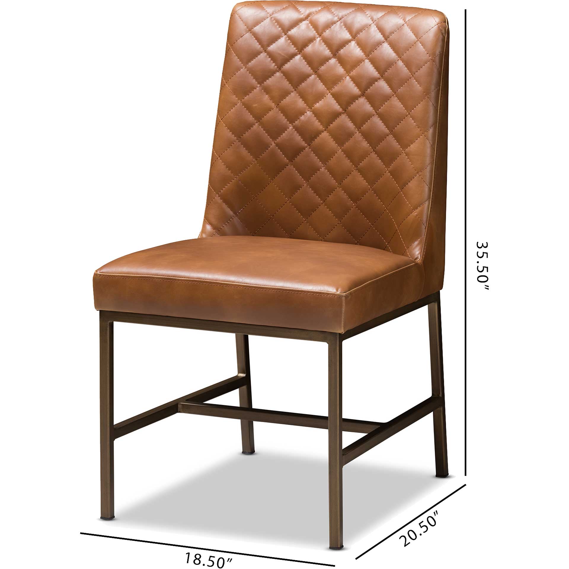 Mabelle Faux Leather Dining Chair Brown (Set of 2)