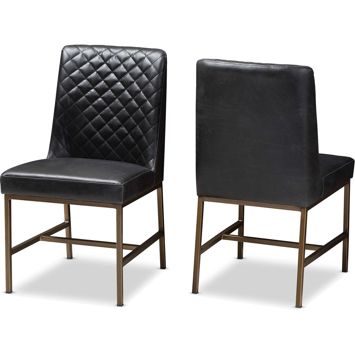 Mabelle Faux Leather Dining Chair Black (Set of 2)