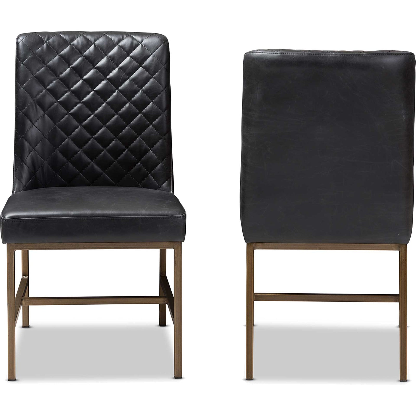 Mabelle Faux Leather Dining Chair Black (Set of 2)