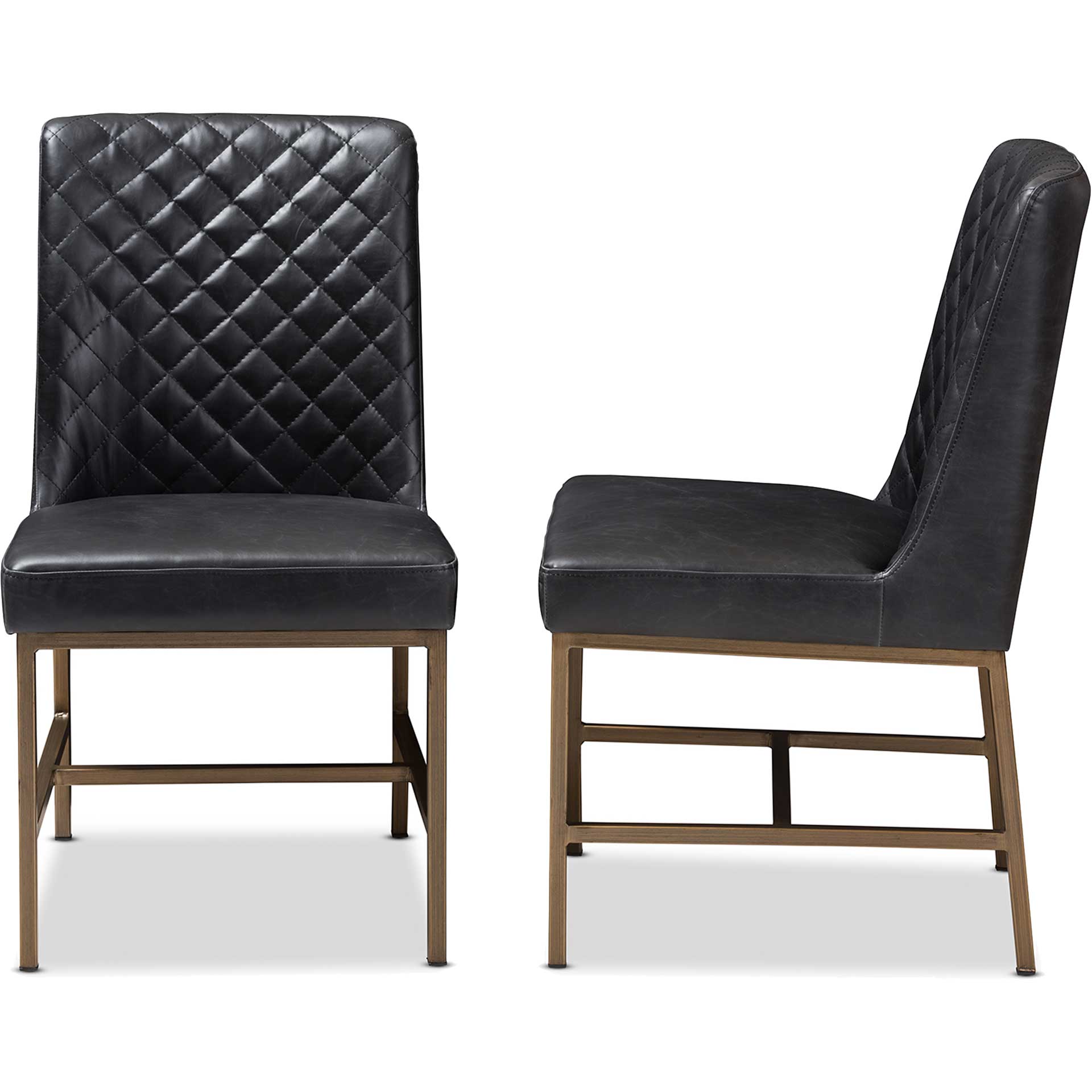 Mabelle Faux Leather Dining Chair Black (Set of 2)