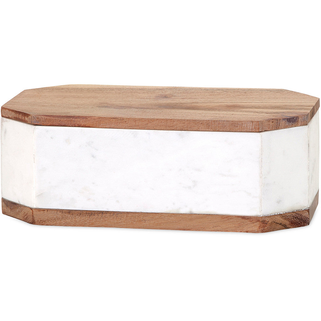 Vaughan Marbleized Large Ivory Resin Box