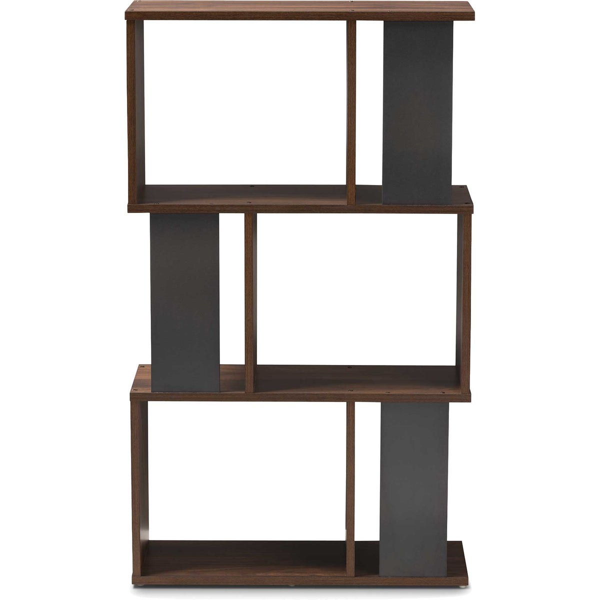 Leala Shelving Unit Walnut/Dark Gray