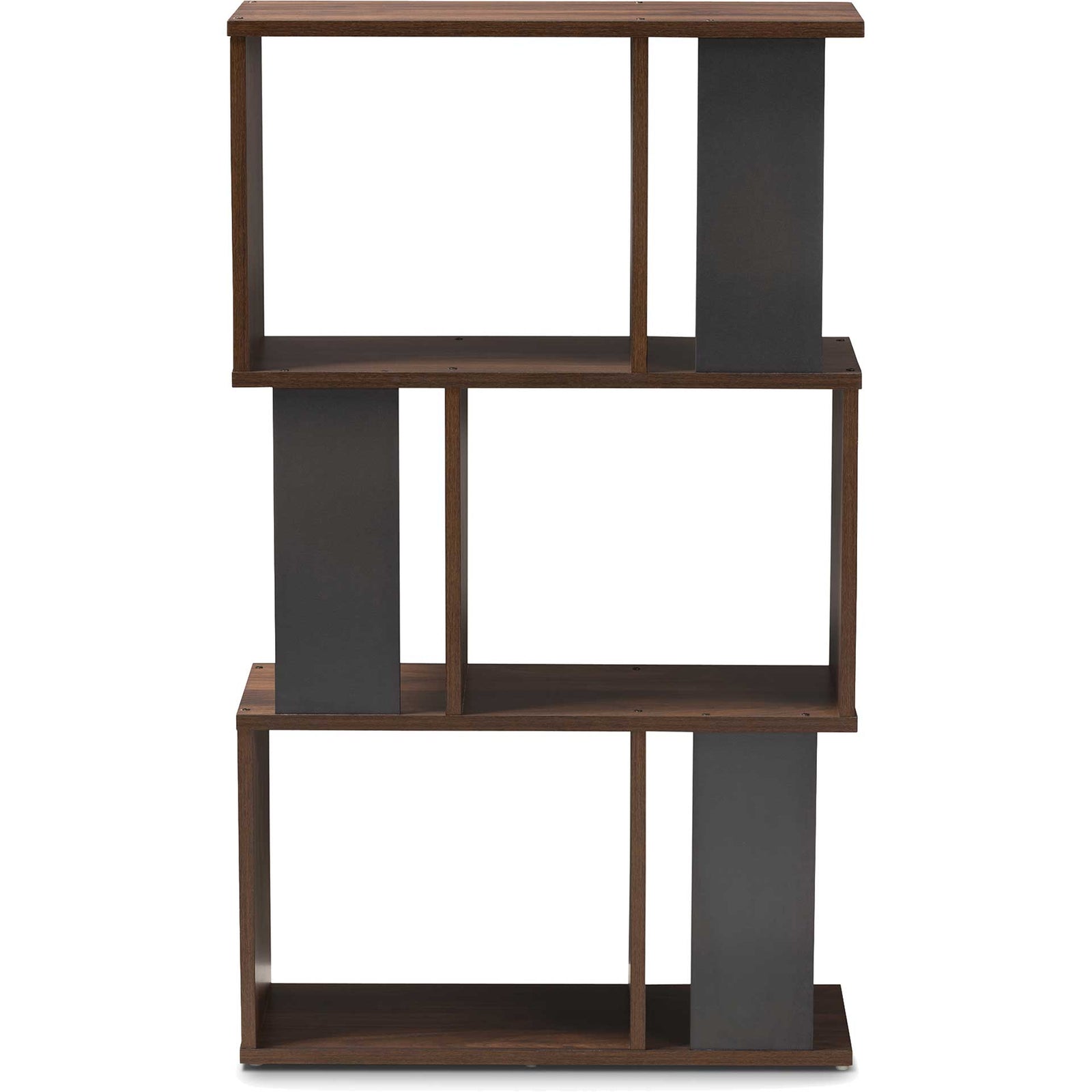 Leala Shelving Unit Walnut/Dark Gray
