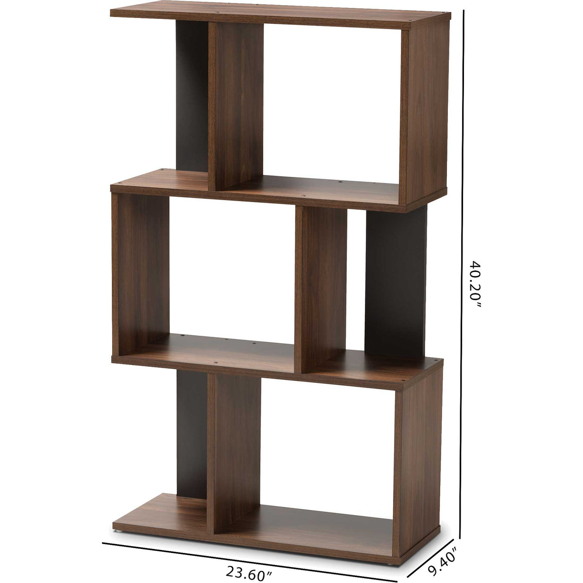 Leala Shelving Unit Walnut/Dark Gray