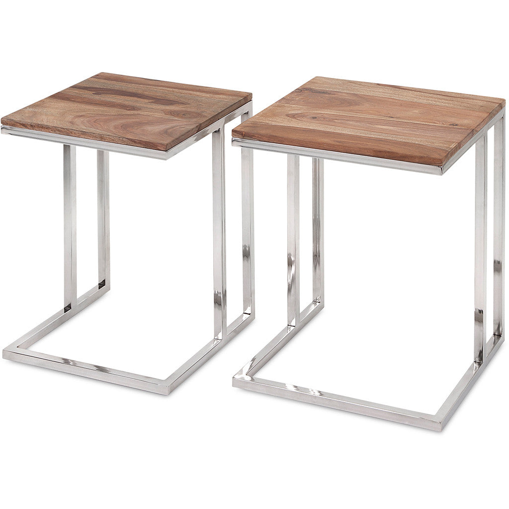 Cann 2-Piece Stainless Steel Occasional Tables