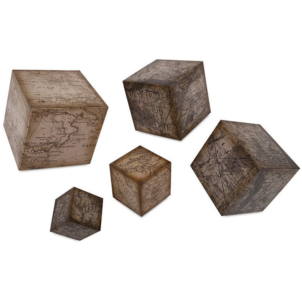 World Map Wall Decor (Set of 5)