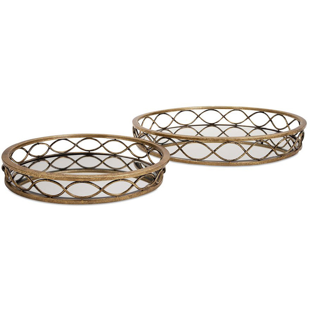 Plumas Mirror Tray (Set of 2)