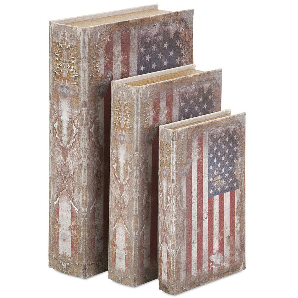 American Flag Book Boxes (Set of 3)