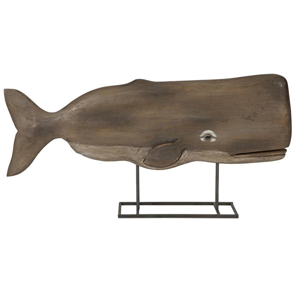 Androscoggin Carved Wood Whale Statuary