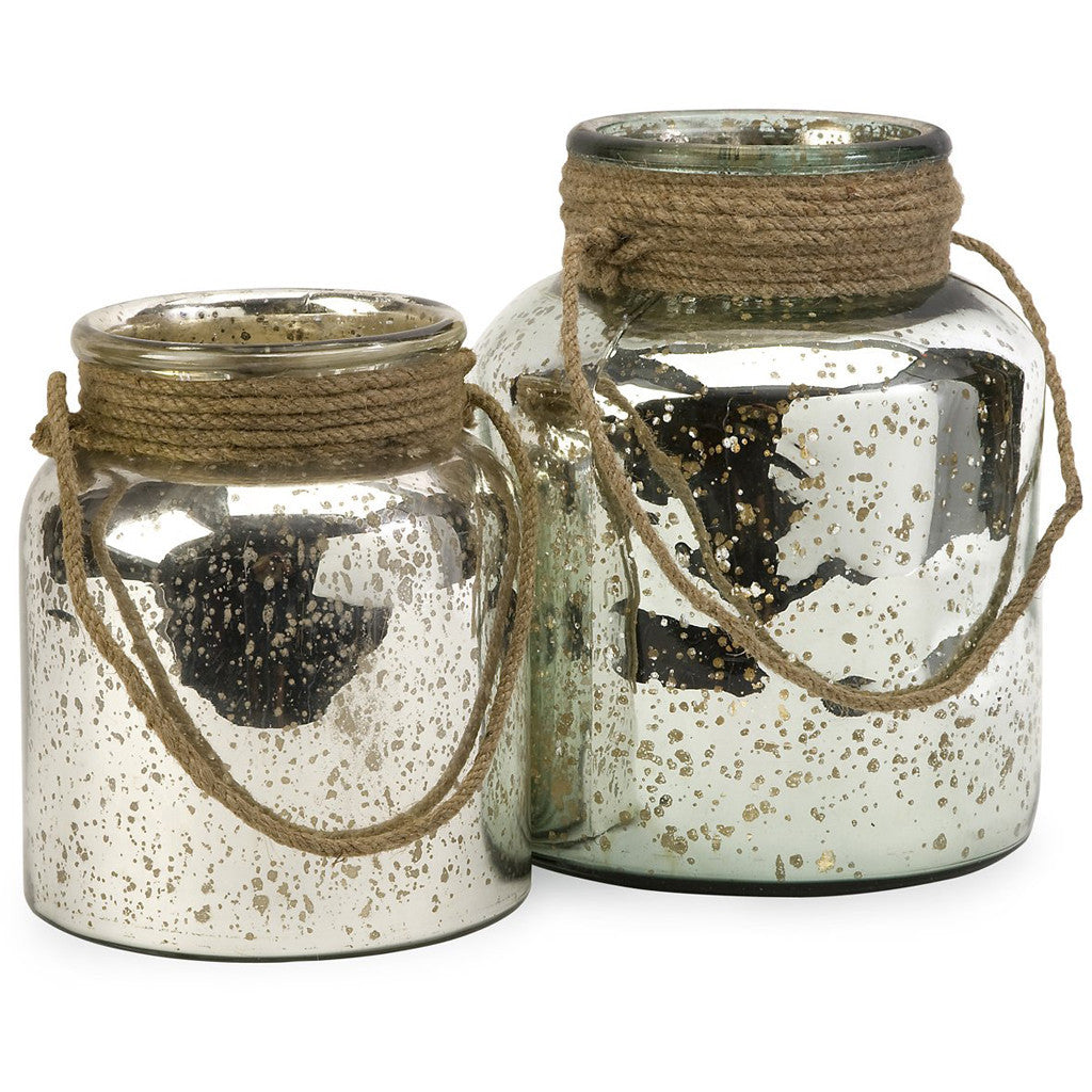 Boulder Jar w/ Jute Handle (Set of 2)