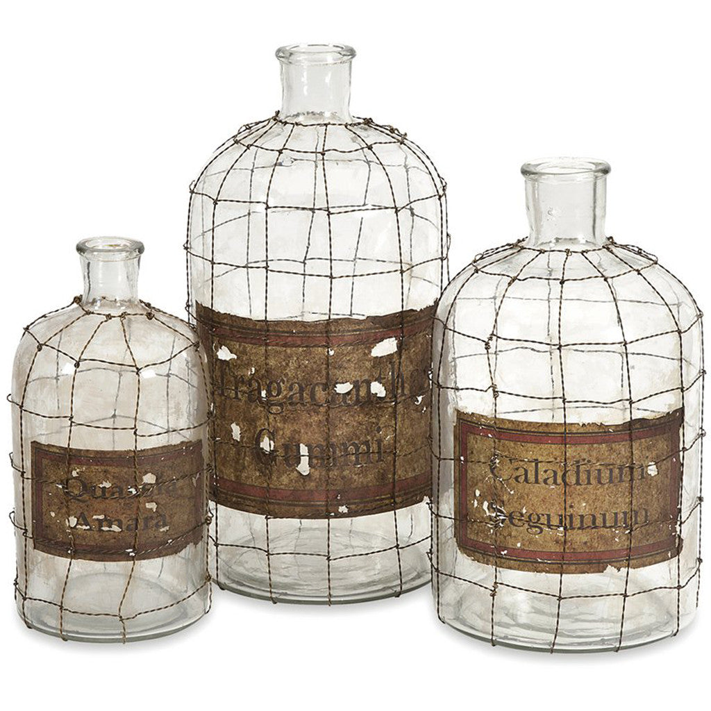 Drew Wire Caged Bottles (Set of 3)