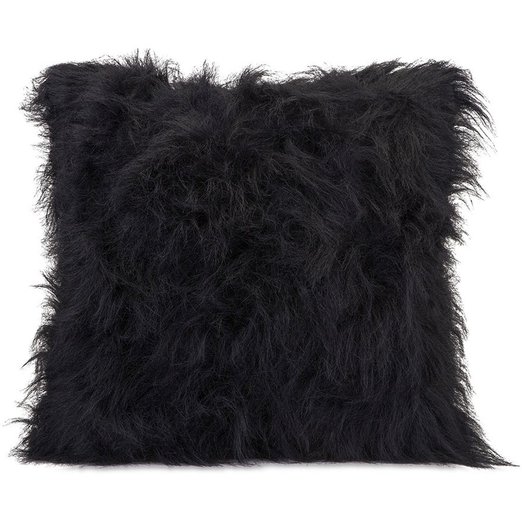 Nikki Chu Black Faux Fur Pillow
