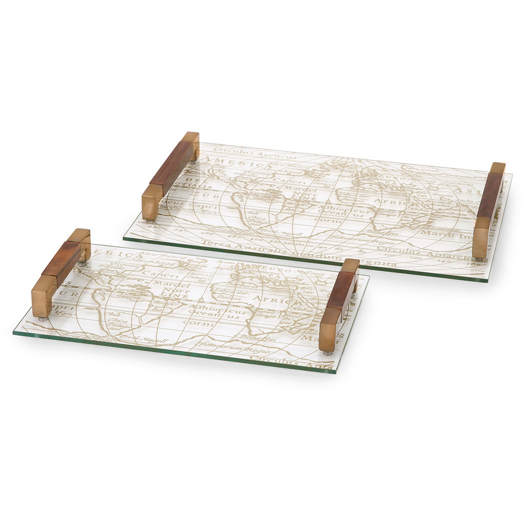 Bains 2-Piece Kushnick Glass Trays