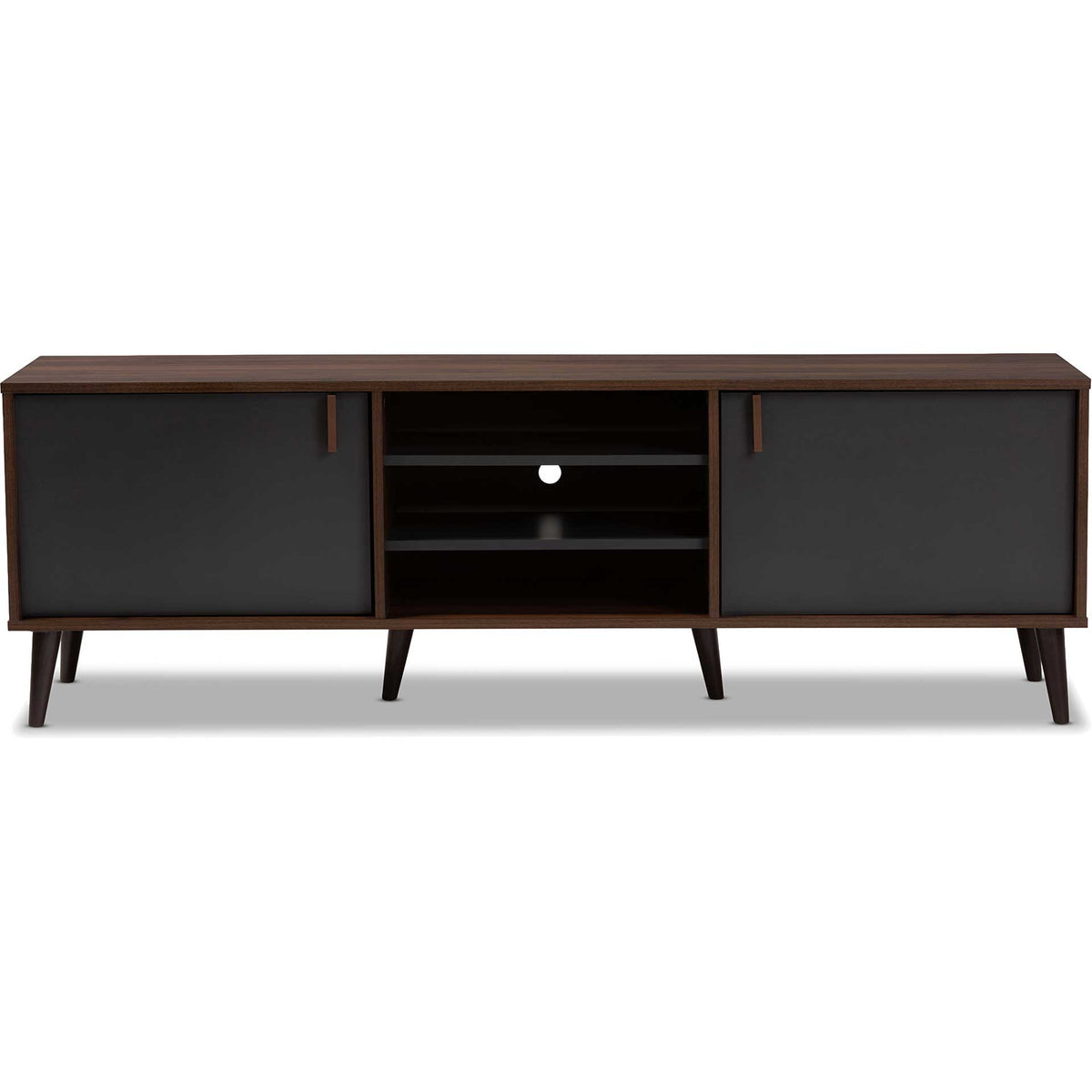 Sabastian TV Stand Walnut/Dark Gray