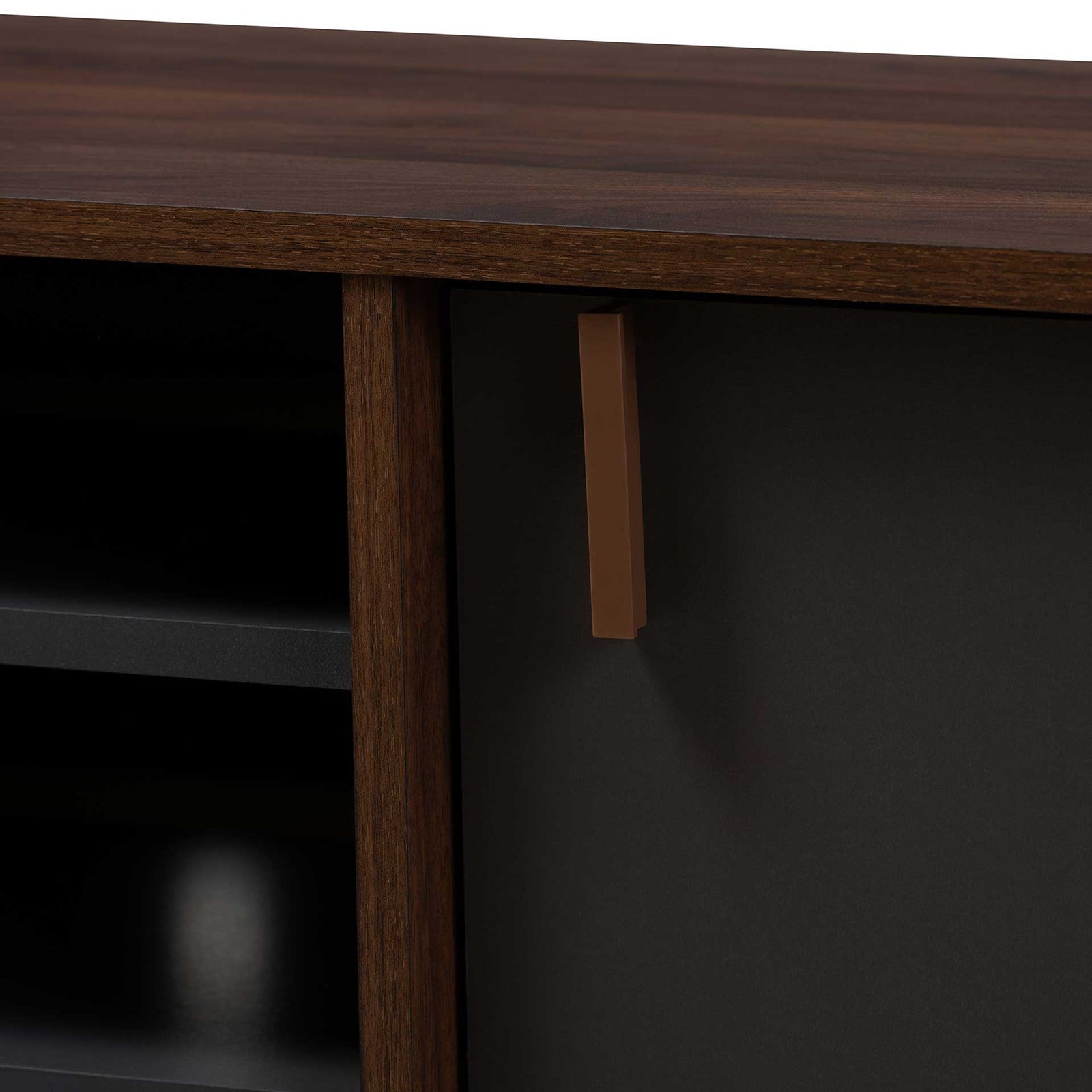 Sabastian TV Stand Walnut/Dark Gray