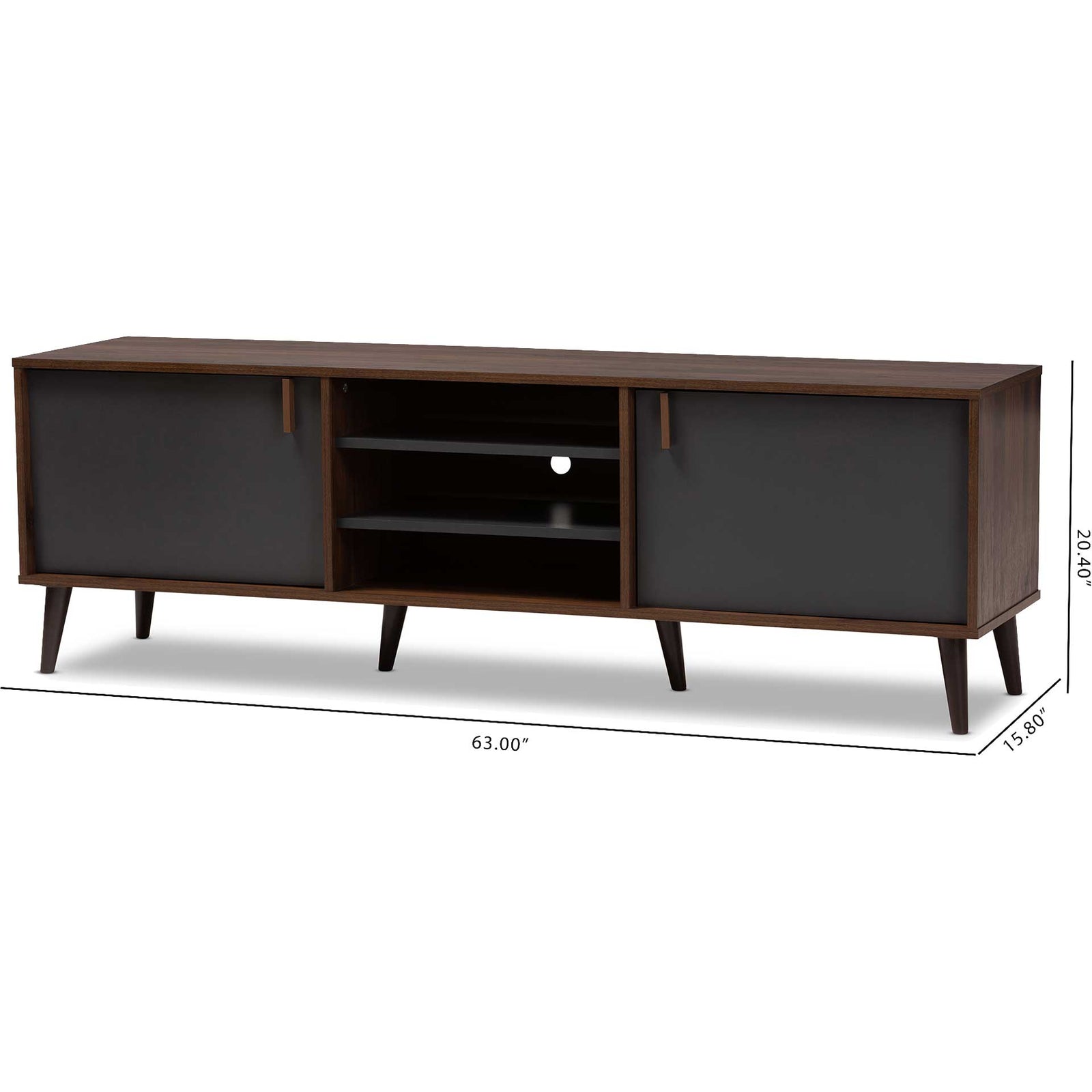 Sabastian TV Stand Walnut/Dark Gray