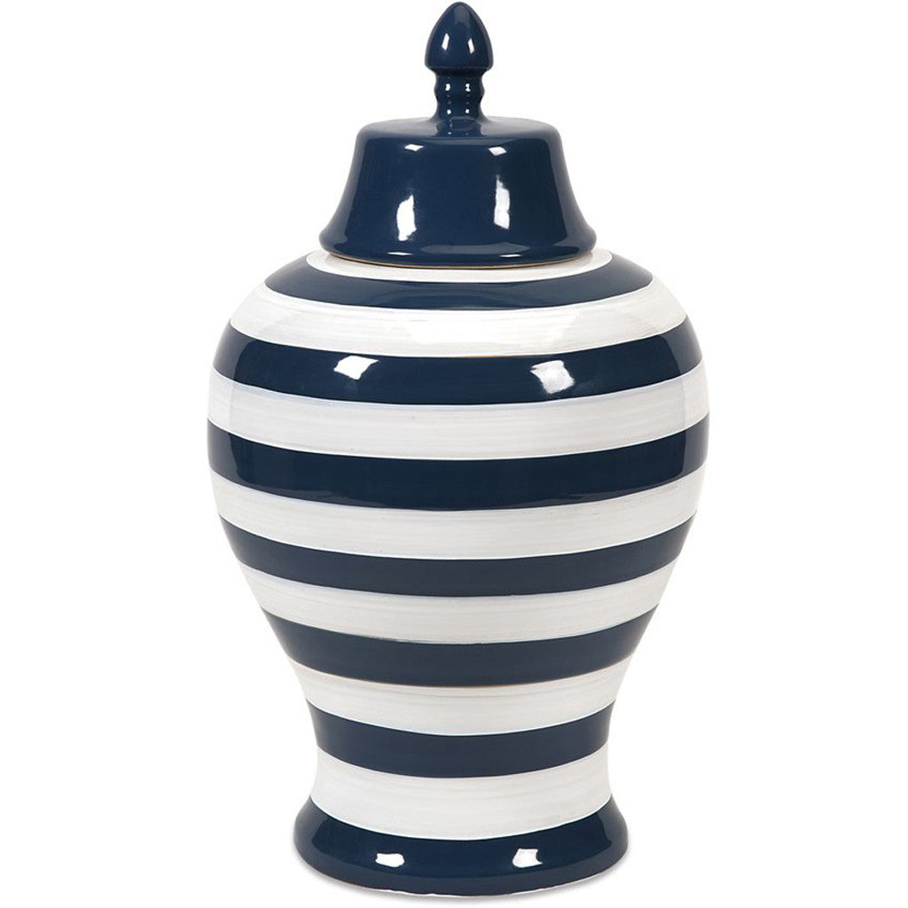 Howard Large Striped Lidded Urn