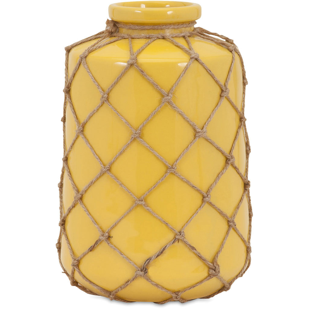 Jute Small Yellow Vase