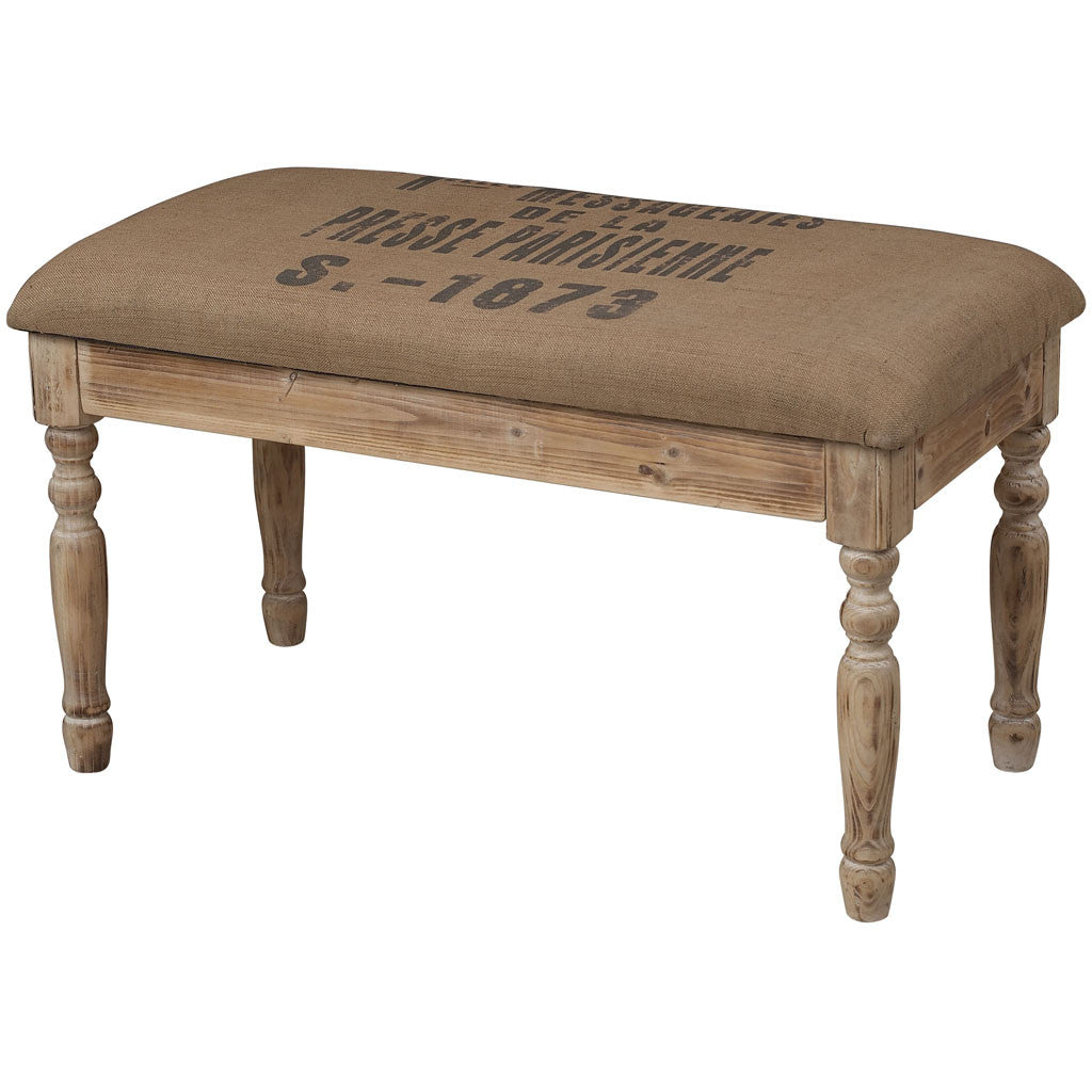 European Linen Covered Bench