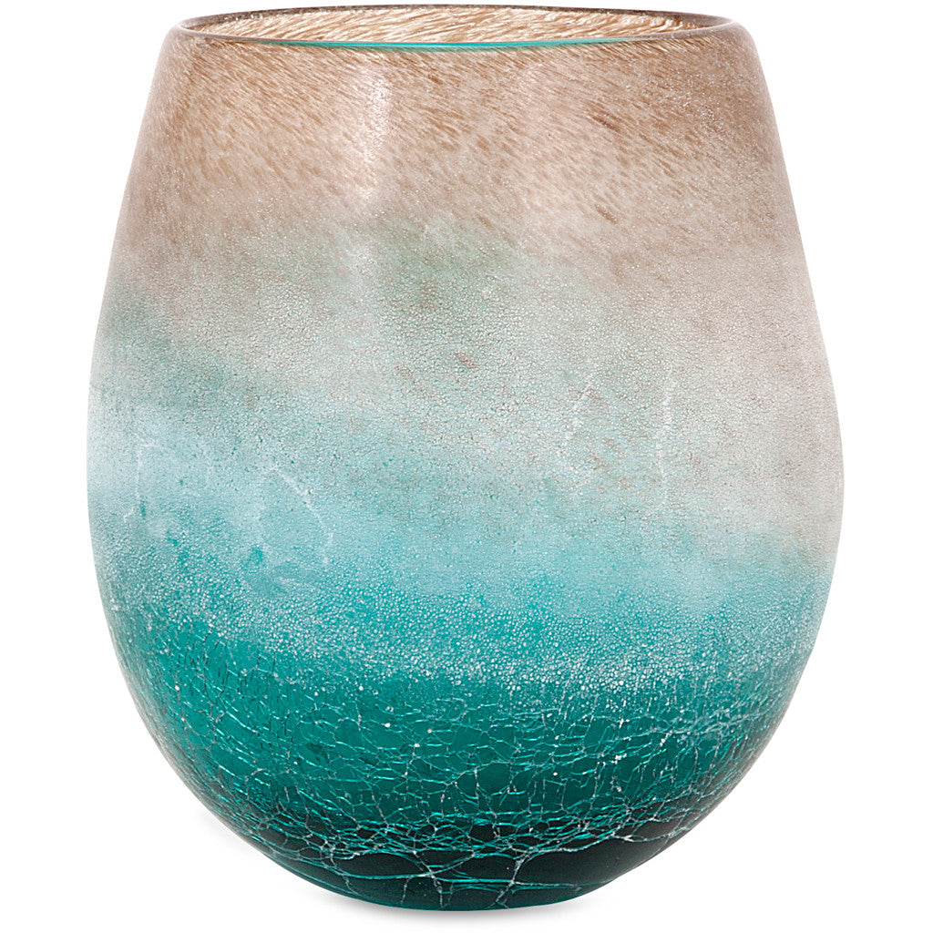 Lakin Blue Frosted Short Vase