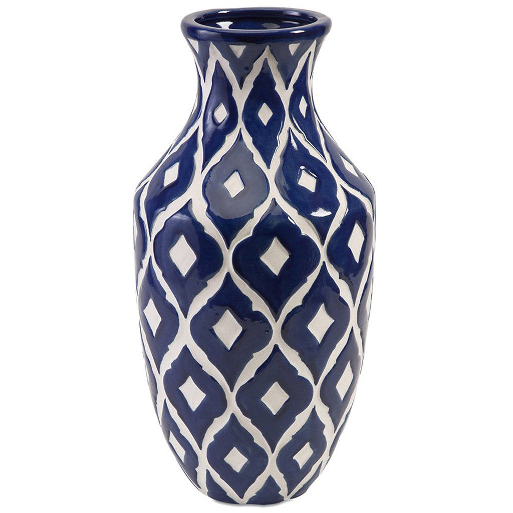 Morgan Blue and White Tall Vase