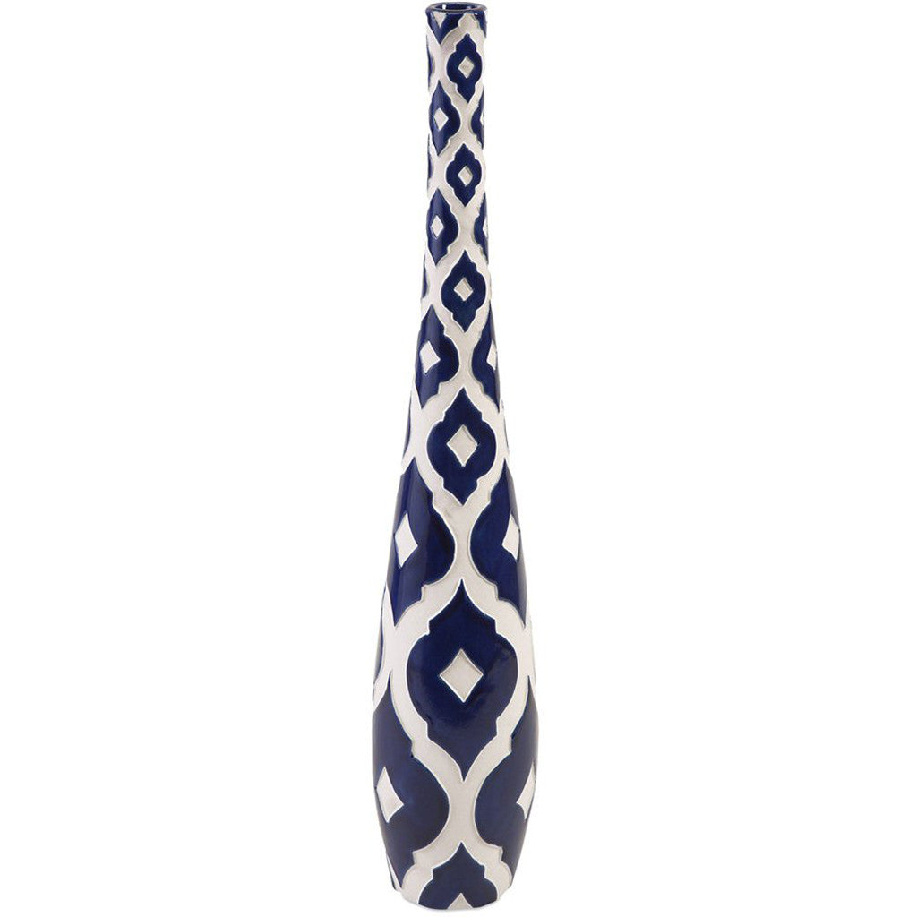 Morgan Blue and White Skinny Vase