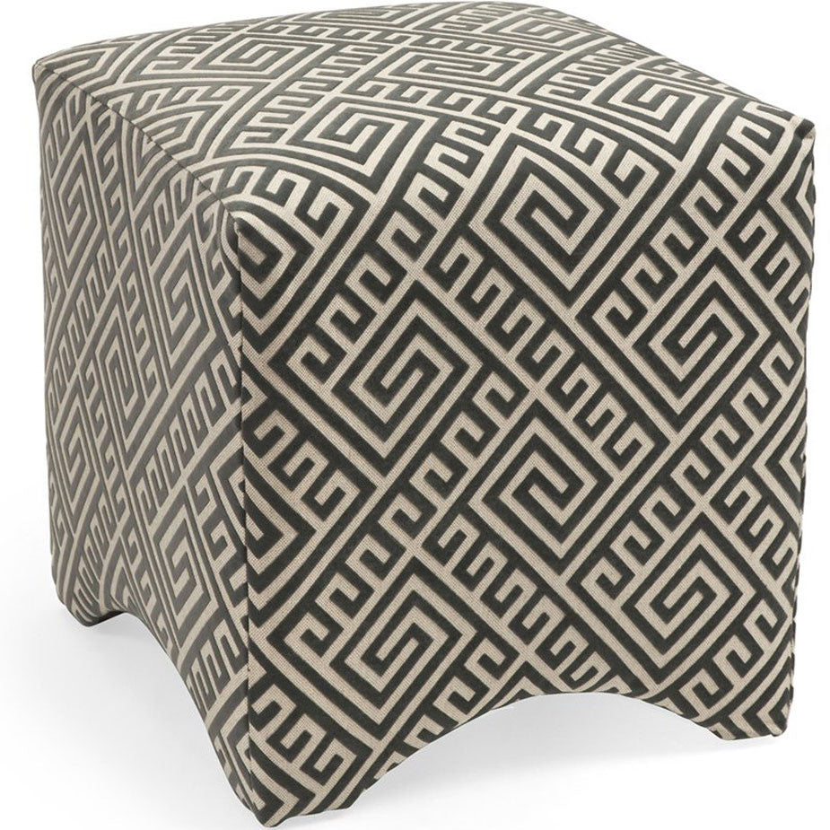 Montgomery Graphic Ottoman Gray